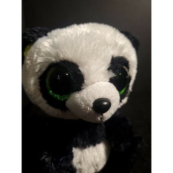 Ty Beanie Boos BAMBOO Panda Bear Glitter Eyes 6" Beanbag Plush Stuffed Toy EUC - Picture 3 of 4